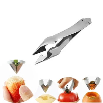 Çilek Huller Meyve Soyucu Ananas Tart Dilimleme Kesici Paslanmaz çelik Mutfak Bıçağı Alet Ananas Dilimleme Klipleri