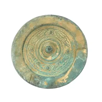 Çin Eski Bronz Yeşil Pas Bronz Ayna
