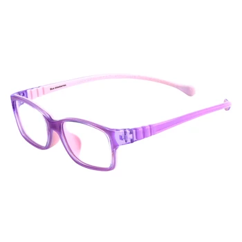 Çocuklar Renkli Dikdörtgen Kauçuk Gözlük Kız Erkek Hafif moda gözlük Reçete Miyopi Lensler