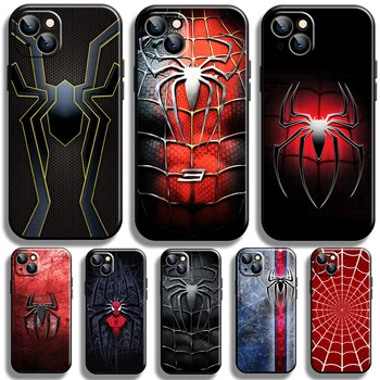 Örümcek adam Logosu Apple iPhone 13 12 11 Pro 12 13 Mini X XR XS Max SE 5 6 6s 7 8 Artı telefon kılıfı Silikon Kapak Geri Siyah