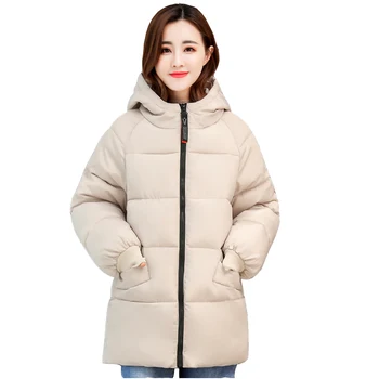 Özel 8XL Giyim Ceket Kadın Kış Aşağı pamuklu ceket Kadın Moda Gevşek Sıcak kapüşonlu parka Ceket Giyim Kadın Vintage