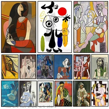 Ünlü Picasso Sanat Soyut Posterler Tuval Boyama Duvar Sanatı Baskılar Resim Oturma Odası Ofis ıçin Modern Ev Dekor Cuadros