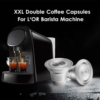ıCafilas Paslanmaz Çelik XXL Çift LOR Kahve Kapsül Bakla Doldurulabilir Kullanımlık Filtreler L'OR BARİSTA LM8012 Makinesi
